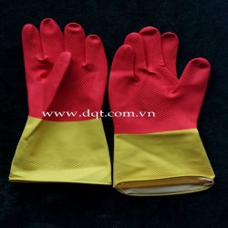 găng tay cao su chống hóa chất màu vàng đổ