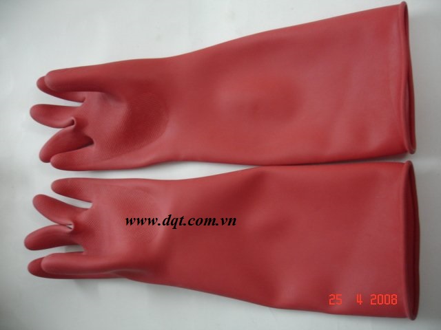 găng tay chống axit màu đỏ