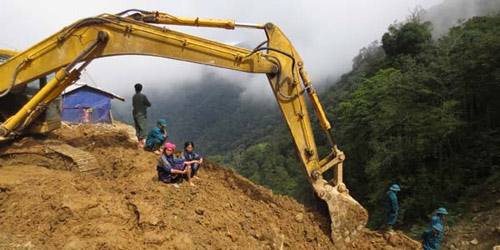 Bao ho lao dong Quang Trung - Cơ giới cũng được huy động 