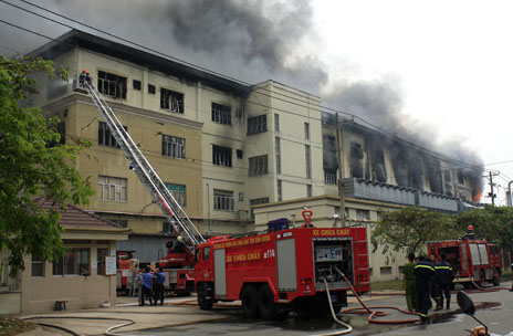 Bao ho lao dong Quang Trung - Hiện trường vụ cháy