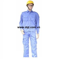 Quần áo bảo hộ lao động - túi hộp - màu xanh