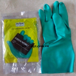Găng tay chống hóa chất Malaysia màu xanh